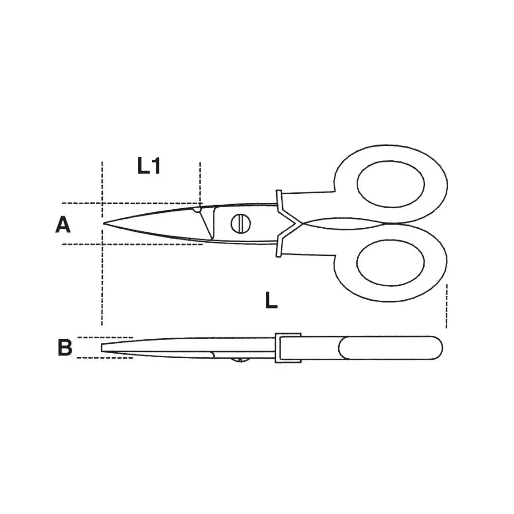 Beta Tools (Article# 1128BM) Engineer's Scissor, Straight Blades, 145mm OAL - BT 11280000 Beta Tools