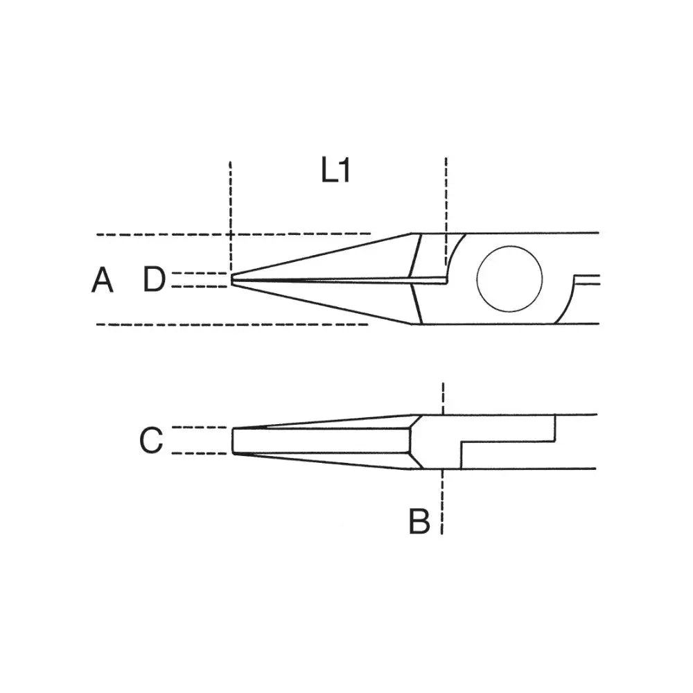 Beta Tools (Article# 1171BM) Smooth Flat Short Nose Plier, OAL 130mm - BT 11710101 Beta Tools