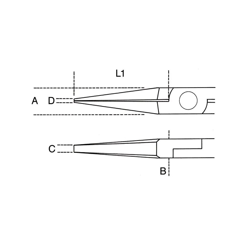 Beta Tools (Article# 1172BM) Smooth Flat Long Nose Plier, OAL 140mm - BT 11720101 Beta Tools