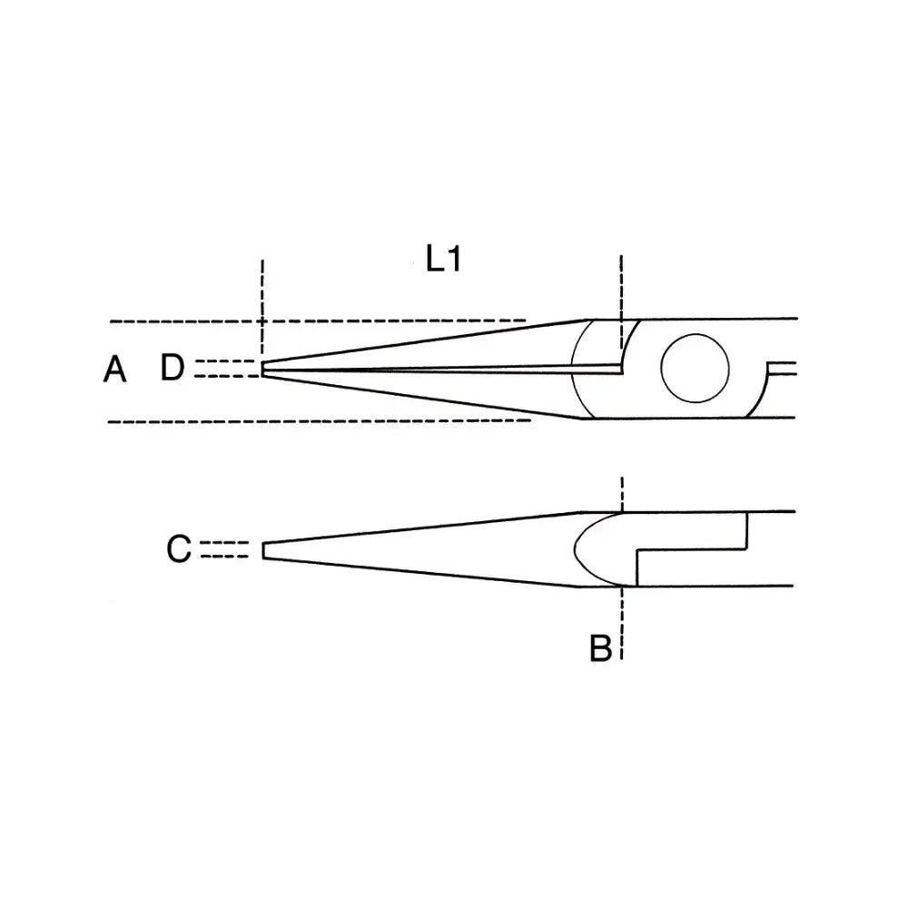 Beta Tools (Article# 1177BM/Z) Half-Round Long Knurled Nose Plier, OAL 140mm - BT 11770113 Beta Tools