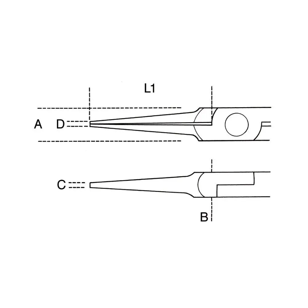 Beta Tools (Article# 1178BM) Smooth Half-Round Long Needle Nose Plier, OAL 140mm - BT 11780101 Beta Tools