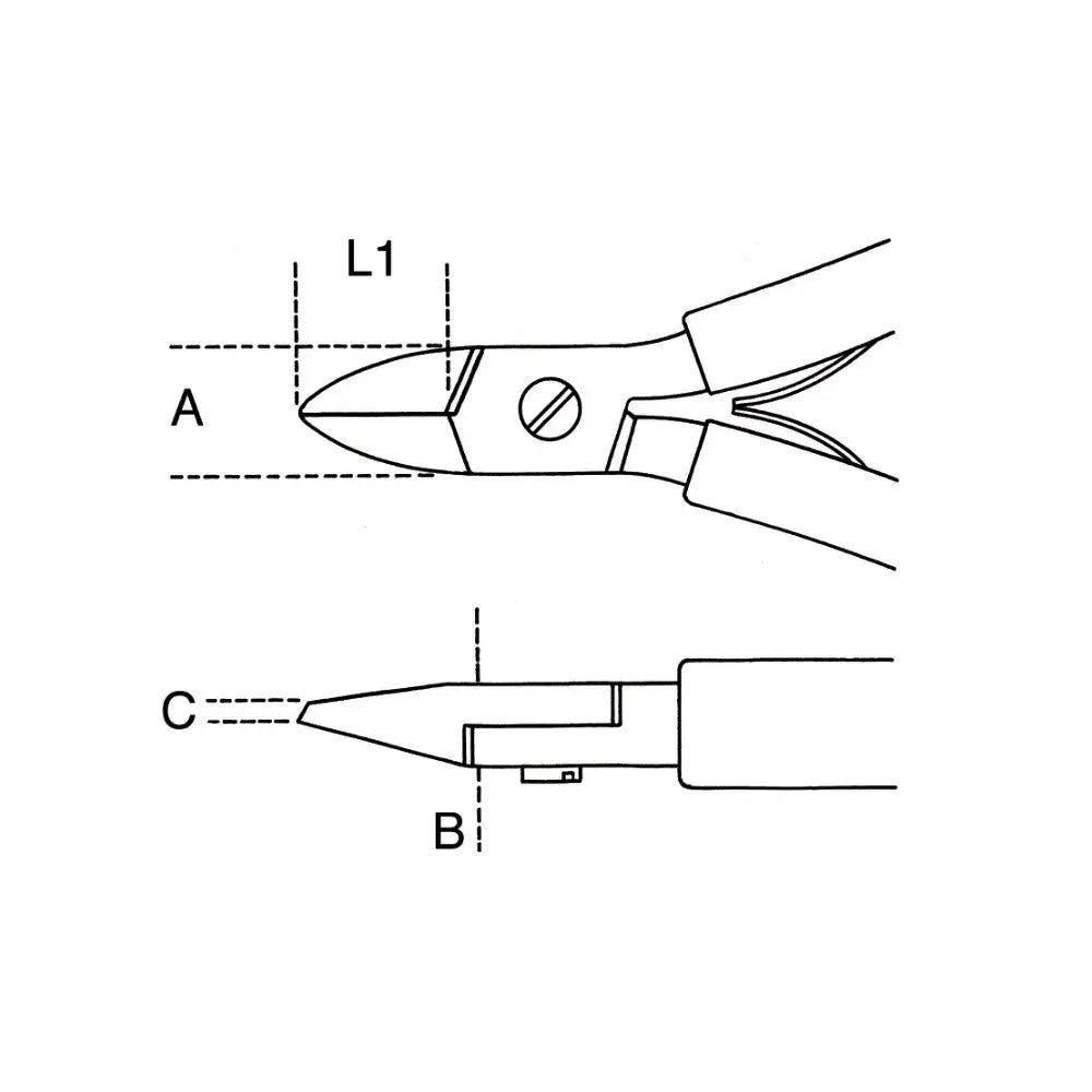 Beta Tools (Article# 1183BM) Diagonal Semi-Flush Cutting Nipper, Rounded Tips, OAL 120mm - BT 11830101 Beta Tools