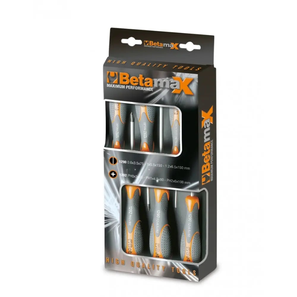 Beta Tools (Article# 1293/D6) Set of 6 Slotted and Phillips Head Screwdrivers - BT 12930401 Beta Tools