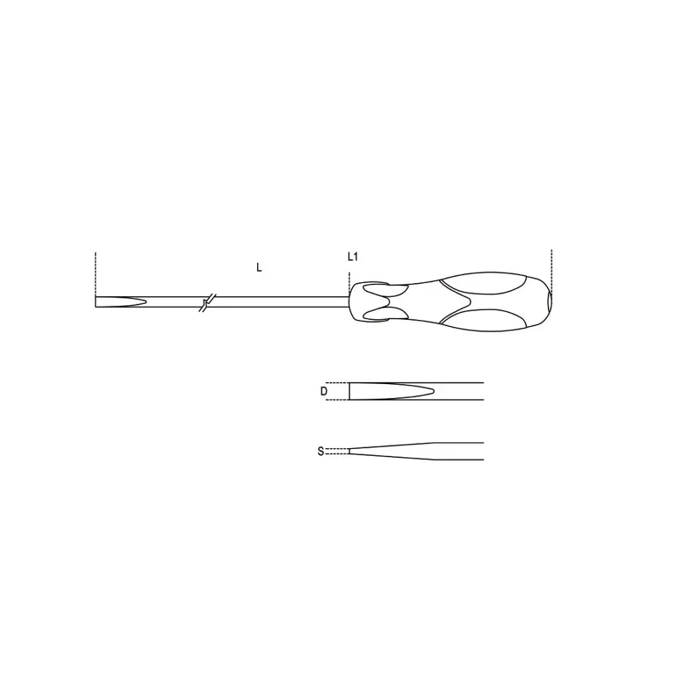 Beta Tools (Article# 1294L 5X400) 5 x 400 Screwdriver for Headless Slotted Screws Long Series - BT 12940215 Beta Tools