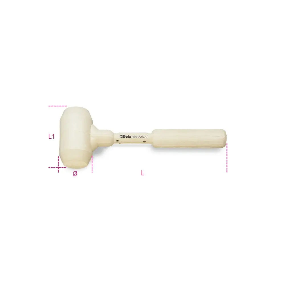 Beta Tools (Article# 1391A 500) 53 oz Dead-Blow Hammer with Interchangeable Plastic Faces and Steel Shaft - BT 13910205 Beta Tools