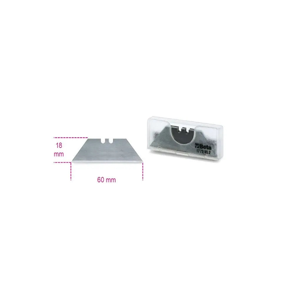 Beta Tools (Article# 1772RL/2) Set of 10 Long Trapezoidal Spare Blades for Utility Knife - BT 17720017 Beta Tools
