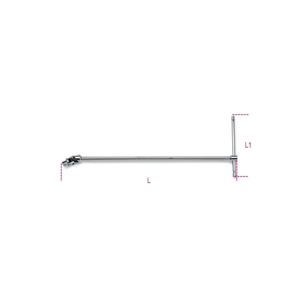 Beta Tools (Article# 900/40) 1/4 in Drive Socket Spinner, Swivel T-Handle, Chrome-Plated, 390mm - BT 9000843 Beta Tools