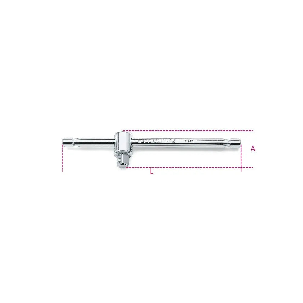 Beta Tools (Article# 900/42) 1/4 in Drive Socket Spinner, Sliding T-Handle, Chrome-Plated, 115mm - BT 9000854 Beta Tools