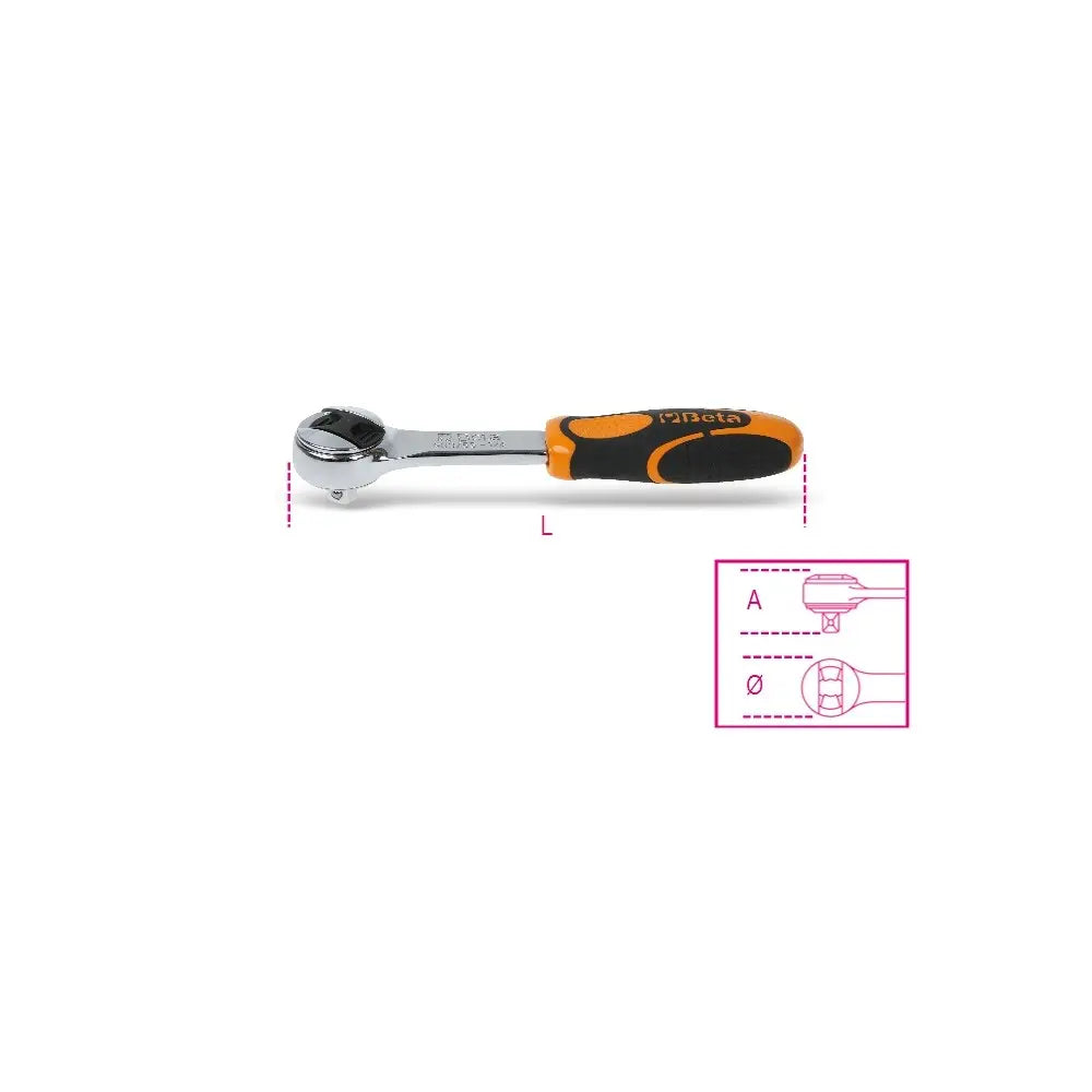 Beta Tools (Article# 900/55) 1/4 in Drive Reversible Ratchet, 48 Teeth - BT 9000870 Beta Tools