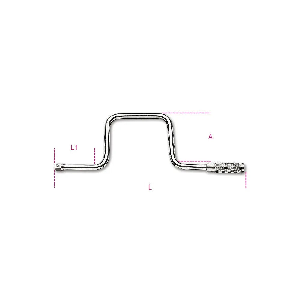 Beta Tools (Article# 910/46) 3/8 in Square Drive Handle with Speed Brace, Chrome-Plated - BT 9100862 Beta Tools