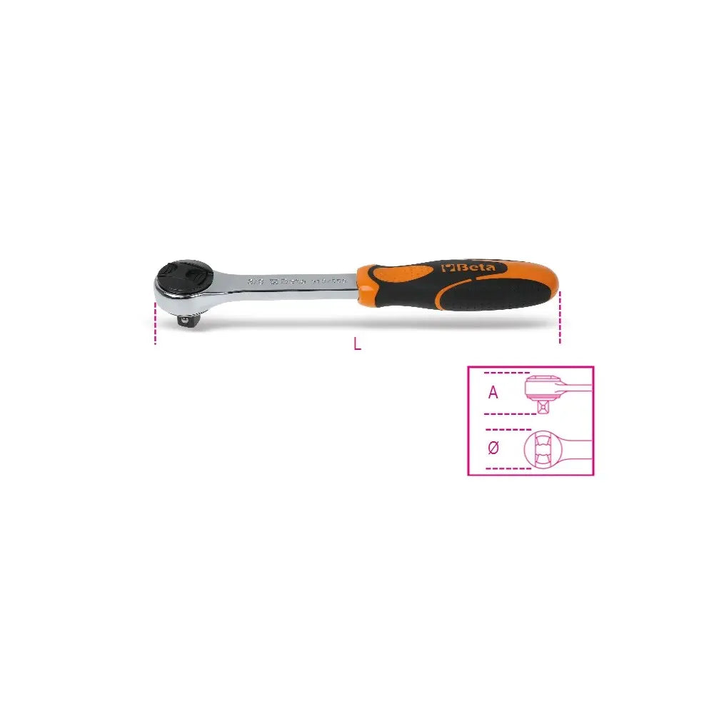 Beta Tools (Article# 910/55Q) 3/8 in Drive Reversible Ratchet, 48 Teeth - BT 9100885 Beta Tools