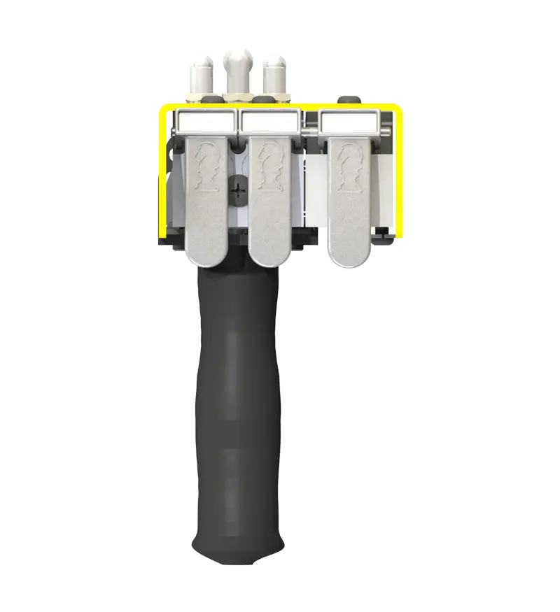 Knight Global Pneumatic-Electric Control Handle with Electric Trigger, (3) Thumb Levers, (1) 4-Pin Micro Limit Switch - KG EPETA9150 Knight Global