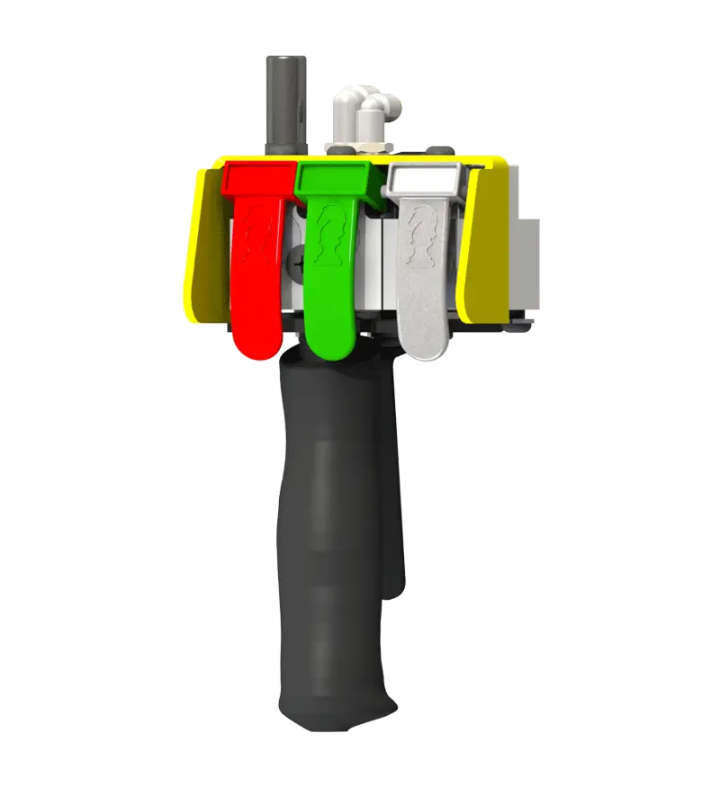 Knight Global Pneumatic-Electric Control Handle with Electric Trigger, (3) Thumb Levers, (1) 4-Pin Micro Limit Switch, 2-Way Valves - KG EPETA9350 Knight Global