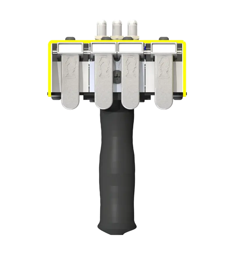 Knight Global Pneumatic-Electric Control Handle with Electric Trigger, (3) Thumb Levers, (1) 4-Pin Micro Limit Switch, (1) 2-Button Valve - KG EPETA9515 Knight Global