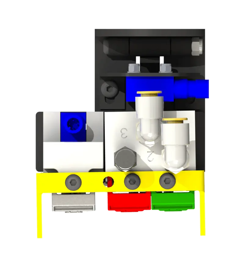 Knight Global Pneumatic-Electric Control Handle with Electric Trigger, (3) Thumb Levers, (1) 4-Pin Micro Limit Switch, Color-Coded Thumb Levers - KG EPETA9530 Knight Global