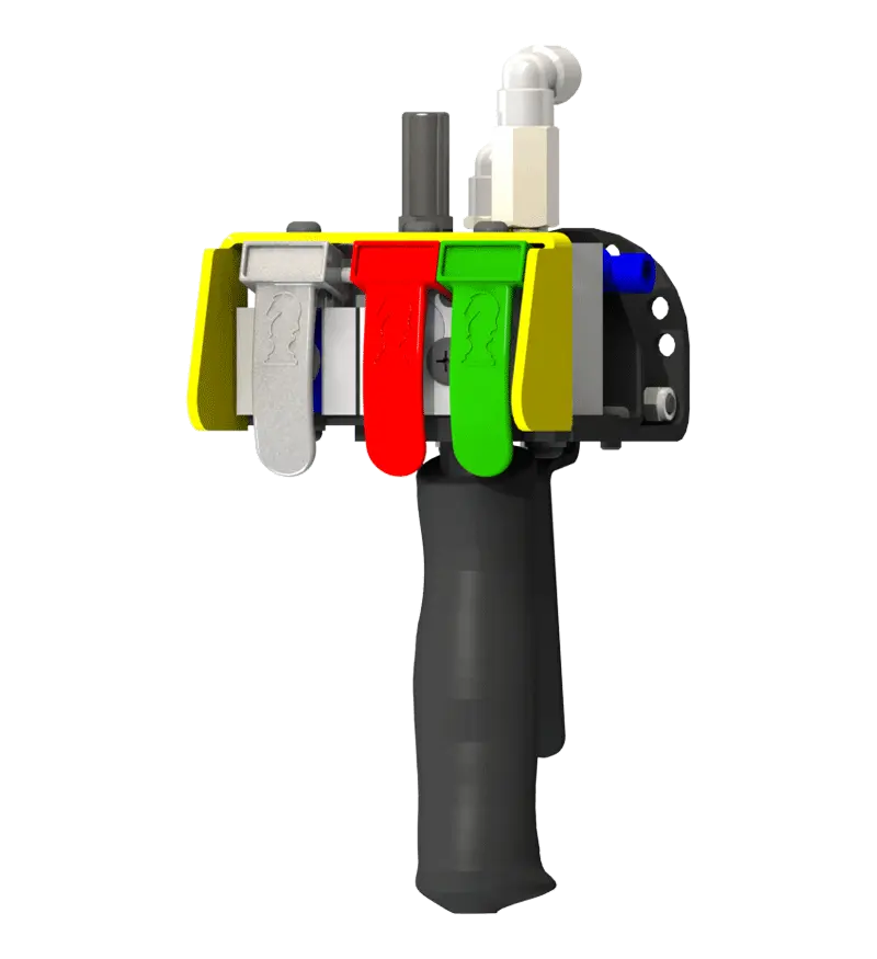 Knight Global Pneumatic-Electric Control Handle with Electric Trigger, (3) Thumb Levers, (1) 4-Pin Micro Limit Switch, Color-Coded Thumb Levers - KG EPETA9530 Knight Global