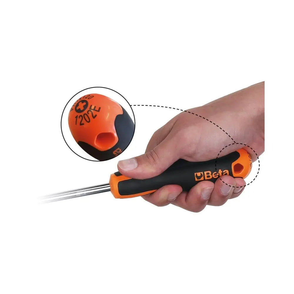 Beta Tools (Article# 1202E 3X60) Evox Phillips Screwdriver, Chrome-Plated, Black Tips, No. 0, OAL 156mm - BT 12021003 Beta Tools