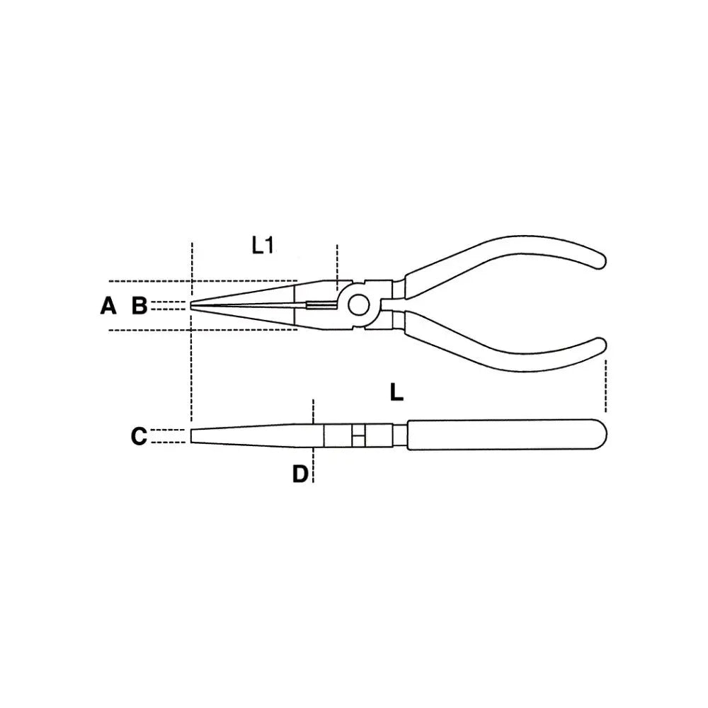 Beta Tools (Article# 1166G 160) Extra-Long Needle Knurled Nose Plier, OAL 160mm - BT 11660066 Beta Tools