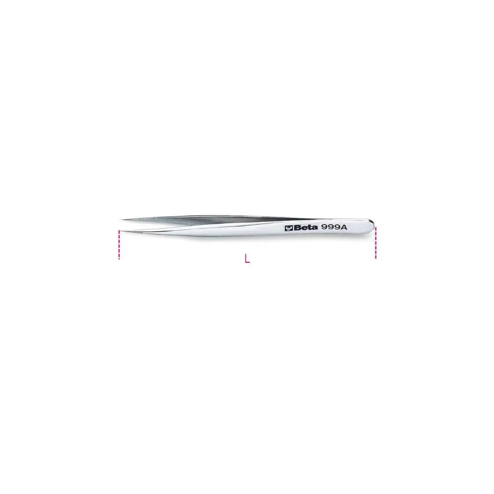 Beta Tools Extra Slim Short End Spring Tweezer, 120mm, INOX Stainless Steel - BT 9990015 Beta Tools