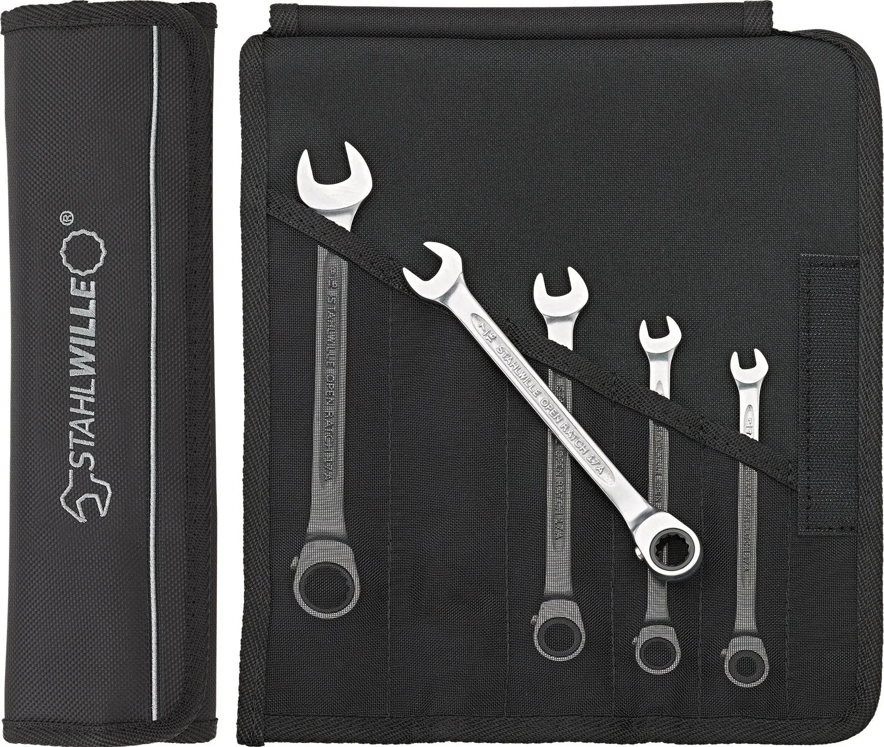 Stahlwille Set of 5 Combination Ratchet Spanner Wrench, 1/4 - 9/16 in - ST 96411709 Stahlwille