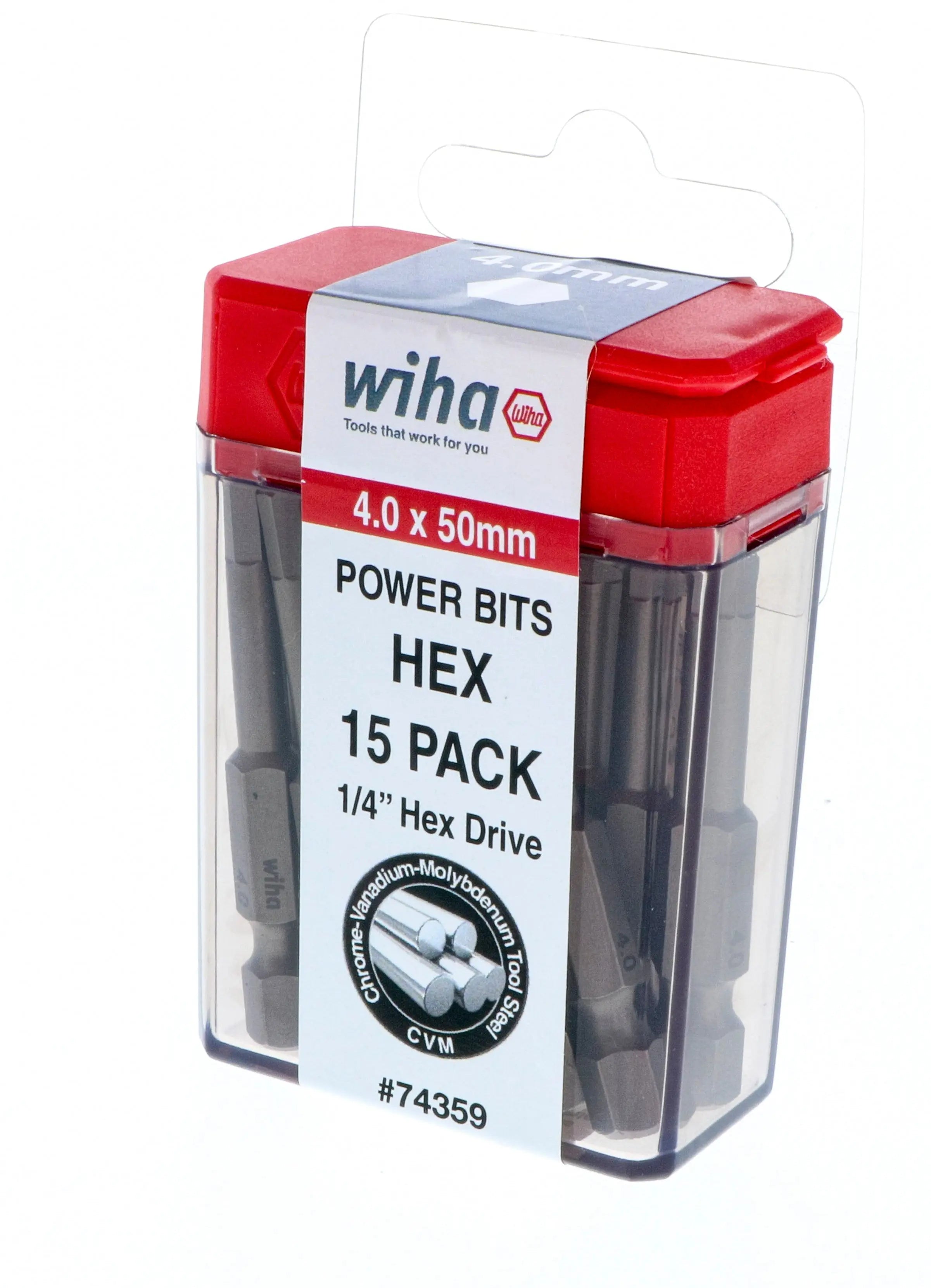 Wiha 74359, Hex Metric Power Bit 4.0 x 50mm Wiha