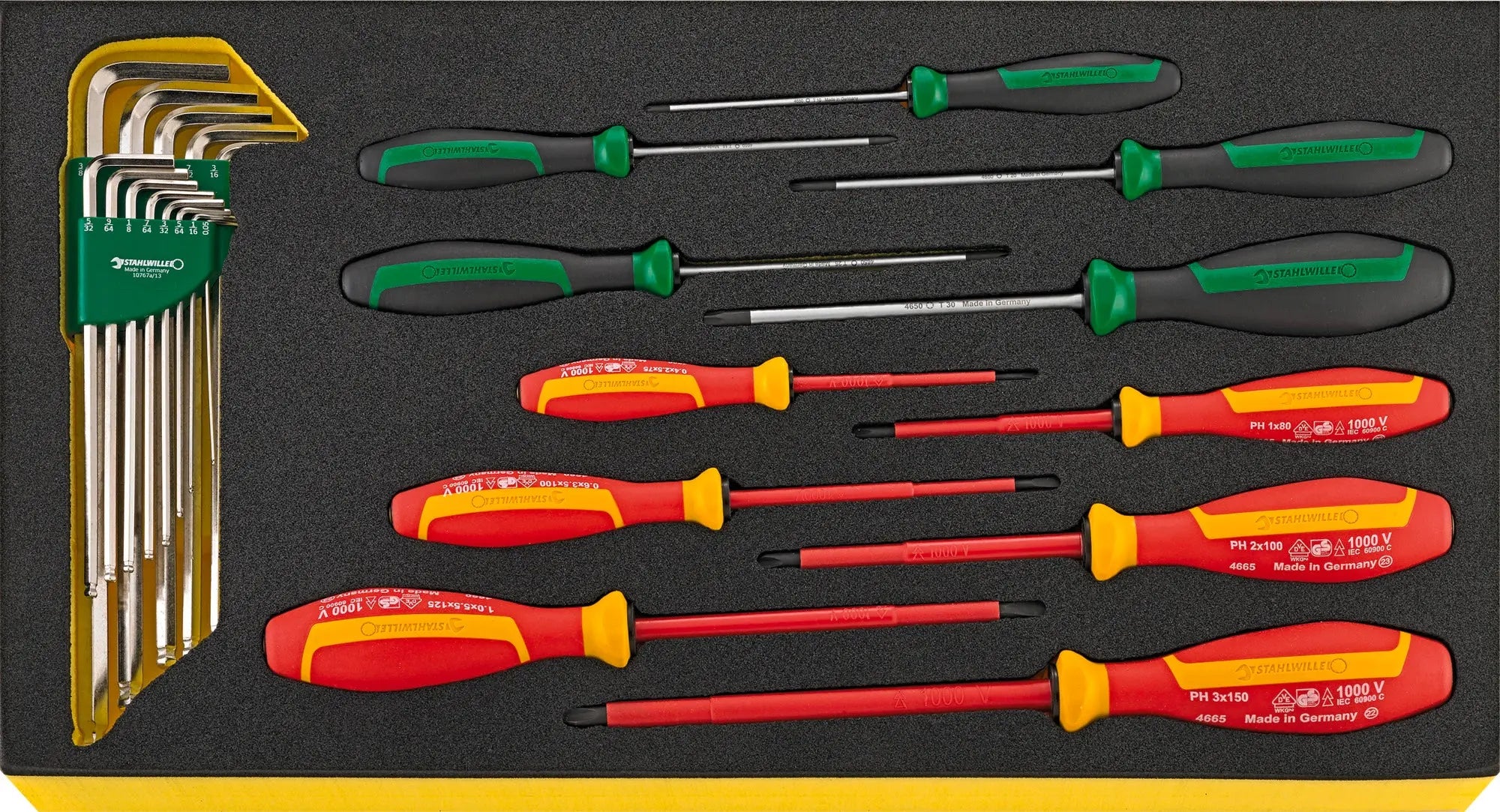 Stahlwille Set of 24 Drall Screwdriver with TCS Insert, Length 250mm - ST 96830127 Stahlwille