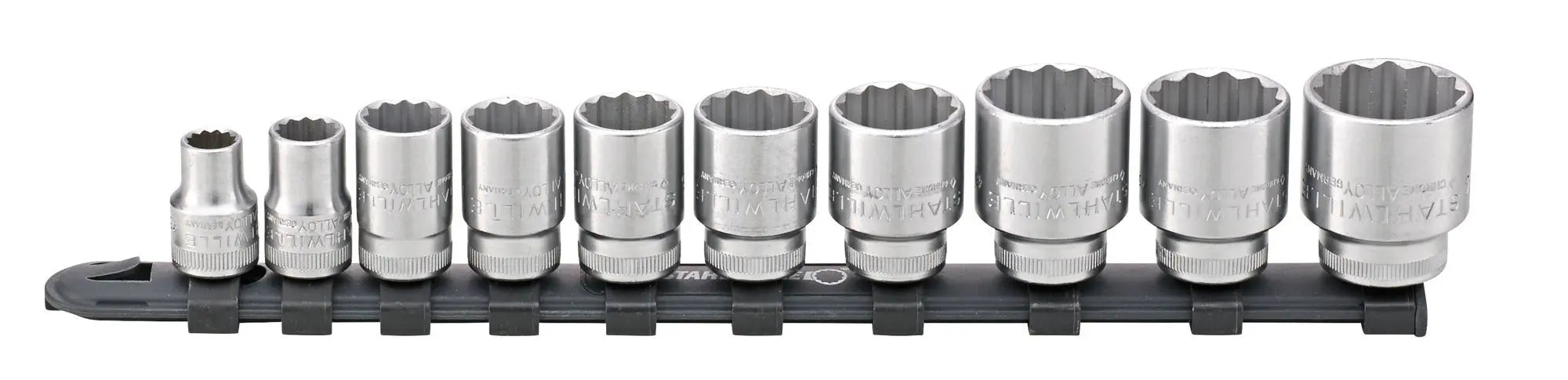 Stahlwille Set of 10 3/8 in Drive Socket with Clip Bar - ST 96052010 Stahlwille