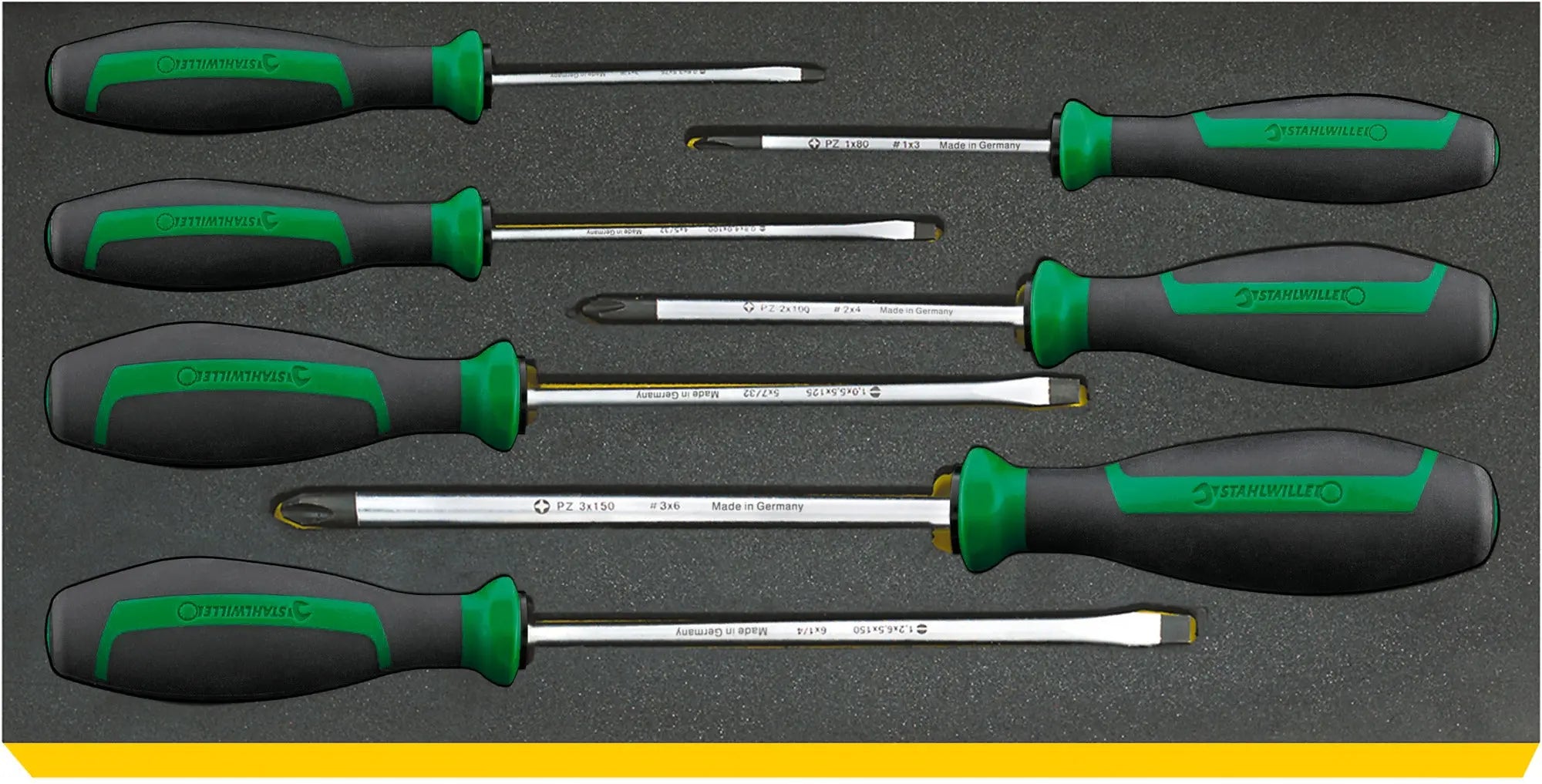 Stahlwille Set of 7 DRALL+ Slotted and Pozidriv Screwdriver - ST 96838784 Stahlwille