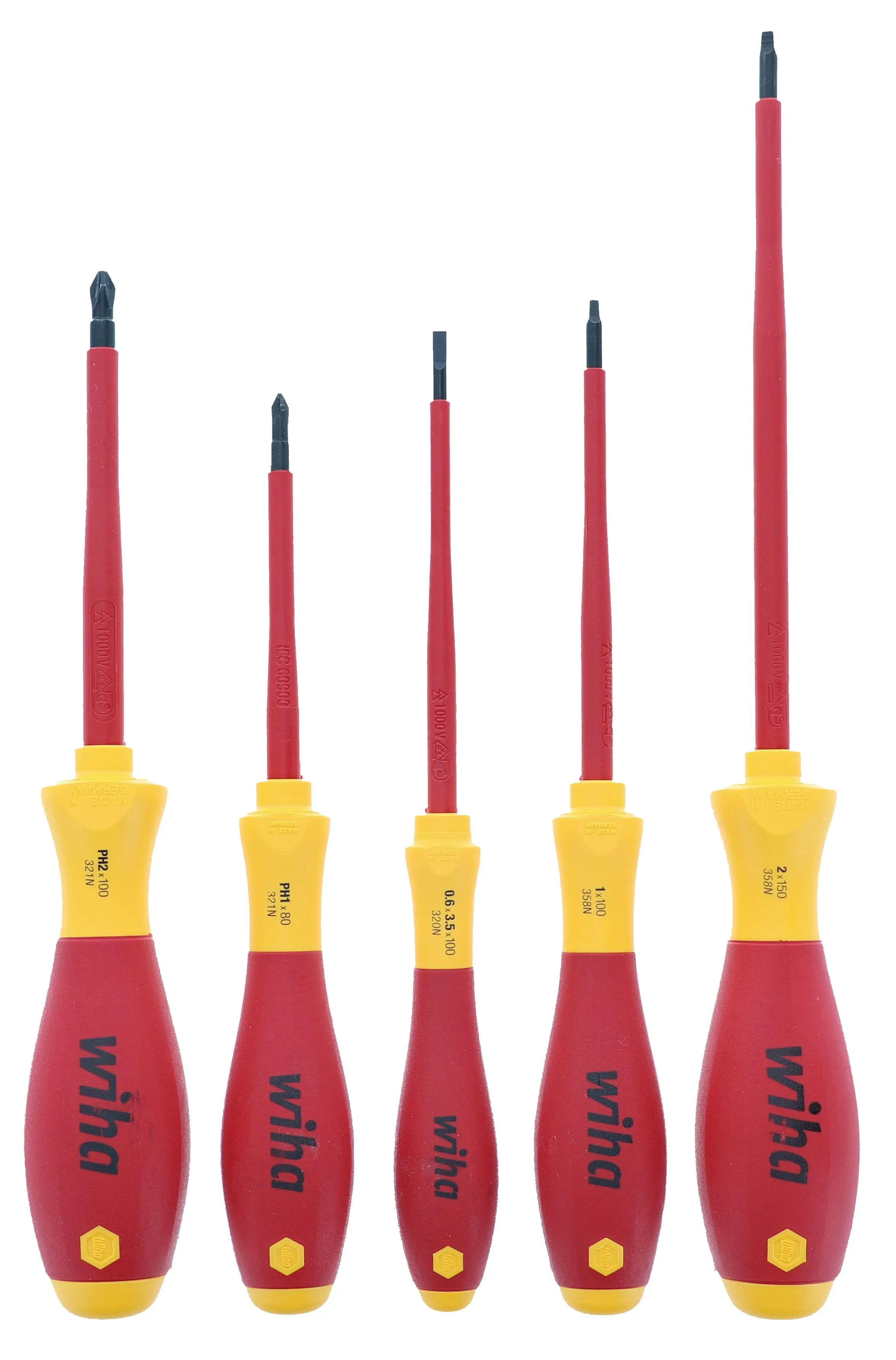 Wiha 32083, 5 Pc Insulated Slot/Ph/Sq Wiha