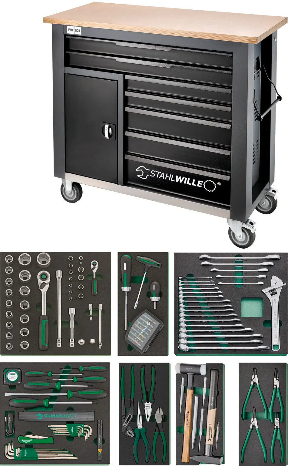 Stahlwille Set of 161 Assortment Tools with Workbench - ST 98830194 Stahlwille