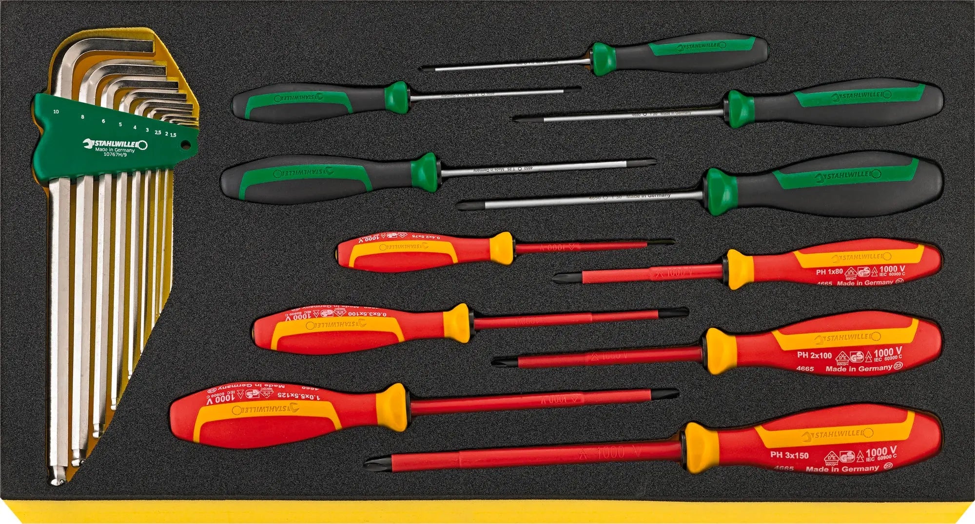 Stahlwille Set of 20 Drall Screwdriver with TCS Insert, Length 250mm - ST 96830129 Stahlwille