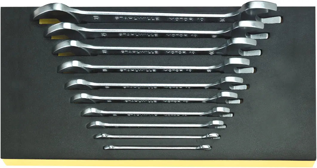 Stahlwille Set of 10 TCS Double Open Ended Spanner Wrench, 6 x 7 - 24 x 27mm - ST 96838187 Stahlwille