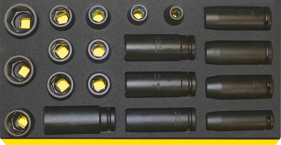 Stahlwille Set of 19 1/2 in Drive Impact Socket with TCS Insert - ST 96838777 Stahlwille