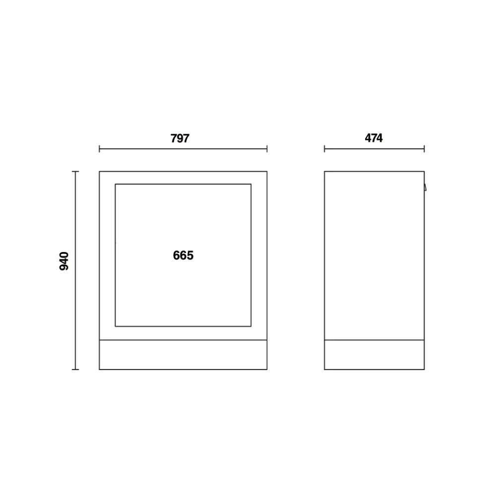Beta Tools (Article# C55SC) Fixed Waste Cabinet for Workstation Combo System with 2 Compartment - BT 55000208 Beta Tools