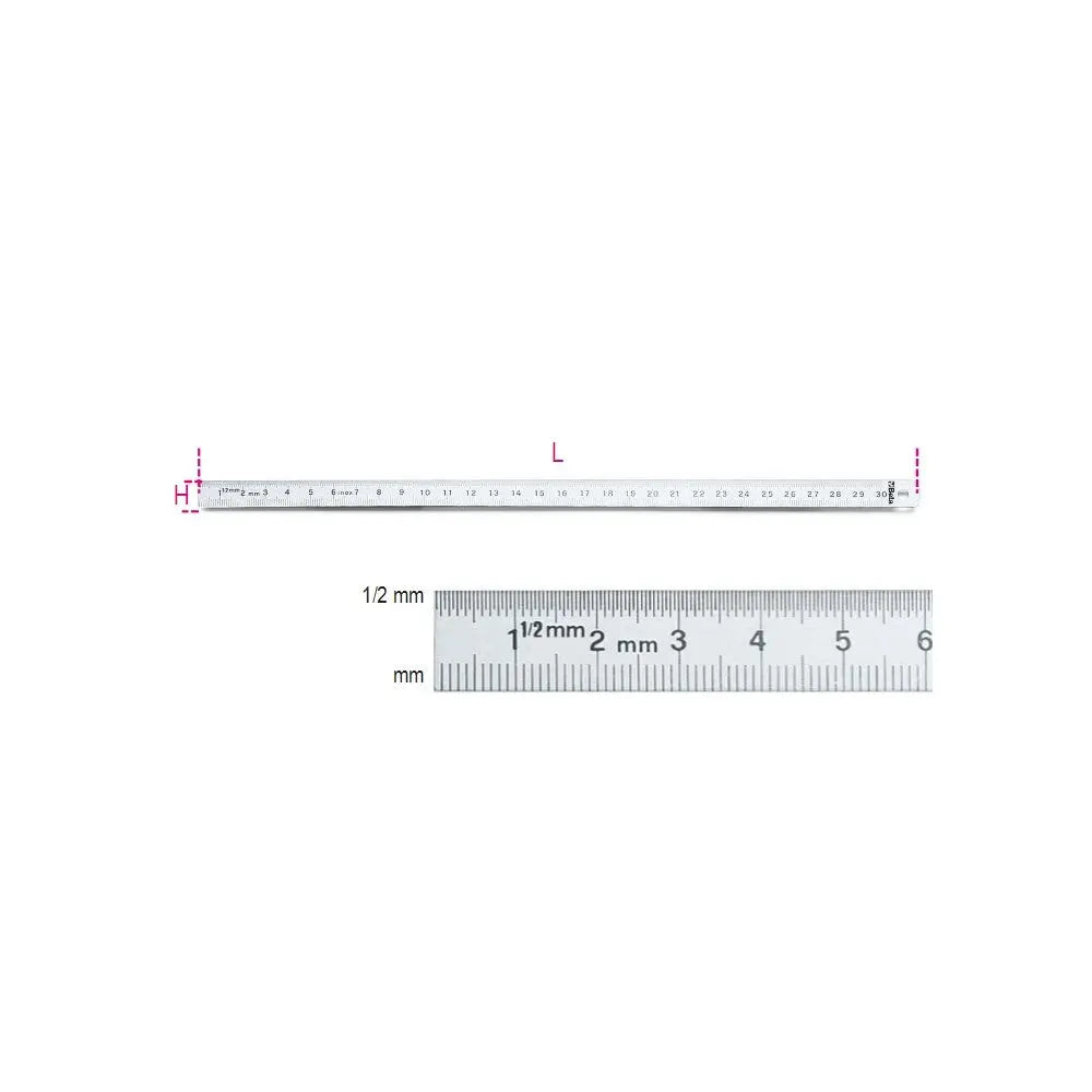 Beta Tools (Article# 1682 300) Flexible Graduated Rules, INOX Stainless Steel, OAL 300mm - BT 16820030 Beta Tools