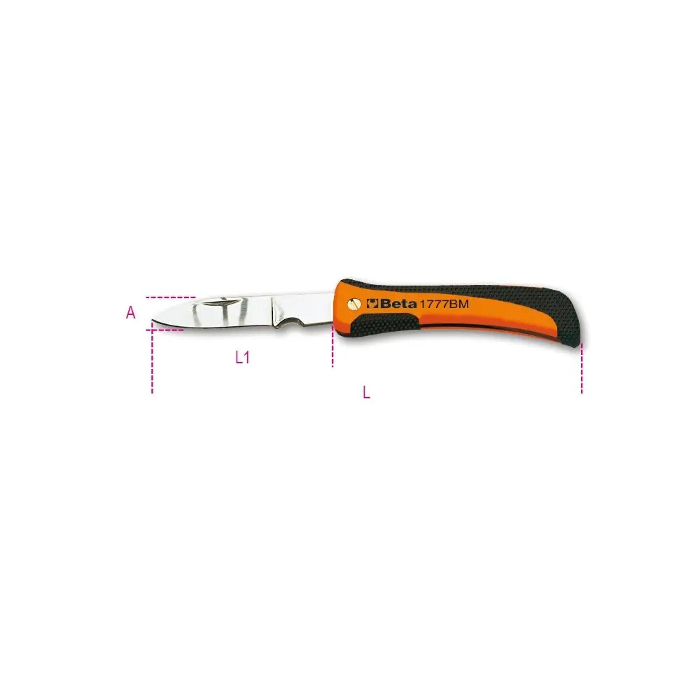 Beta Tools (Article# 1777BM) Foldaway Knife with Wire Stripping Notch - BT 17770100 Beta Tools