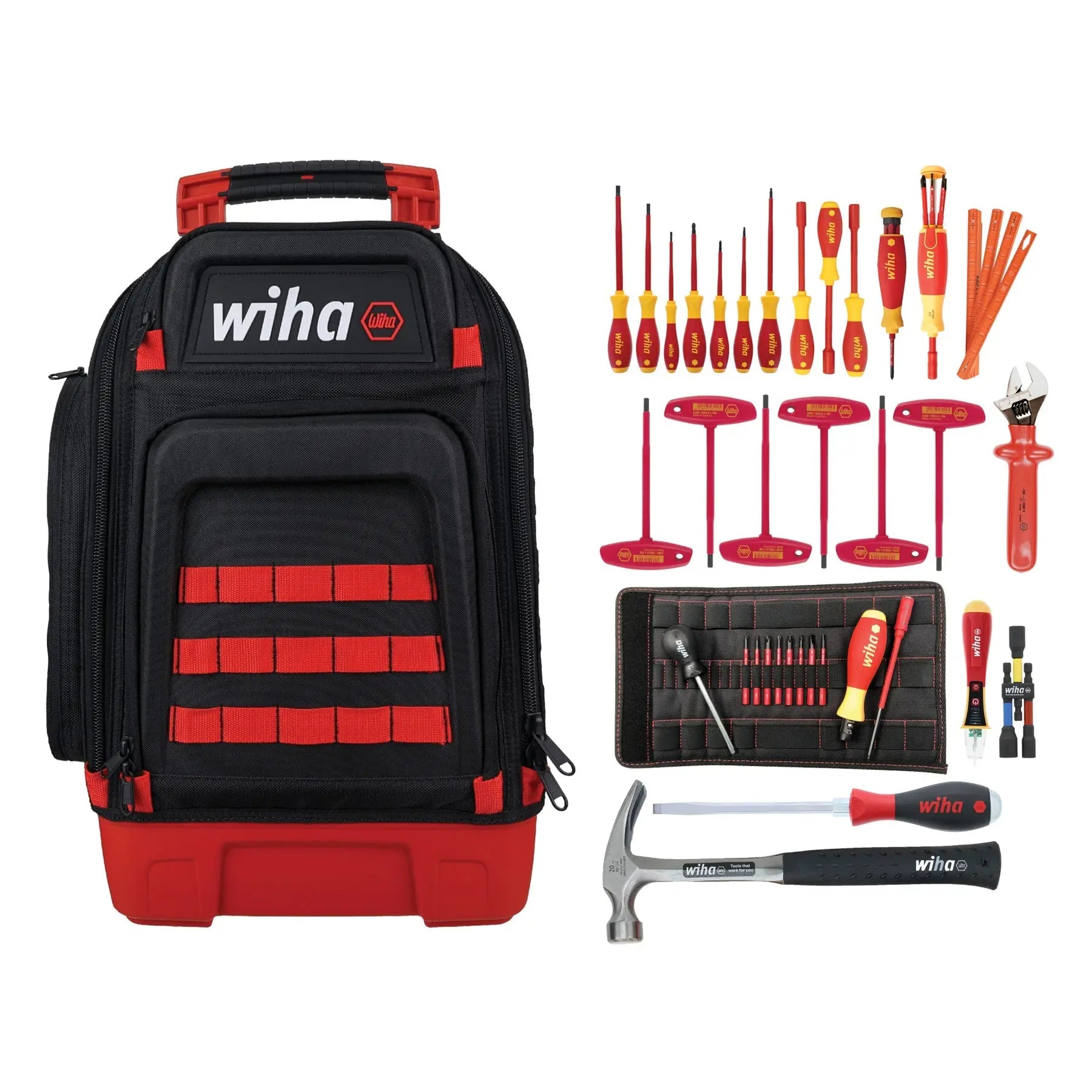Wiha Set of 48 Insulated Electrician's Tool Kit with Heavy Duty Backpack - WI 91877 Wiha
