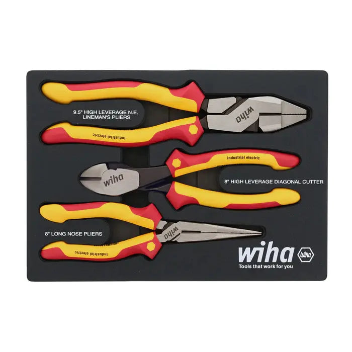 Wiha 32960, 3 Pc. Insulated Pliers Foam Set Wiha
