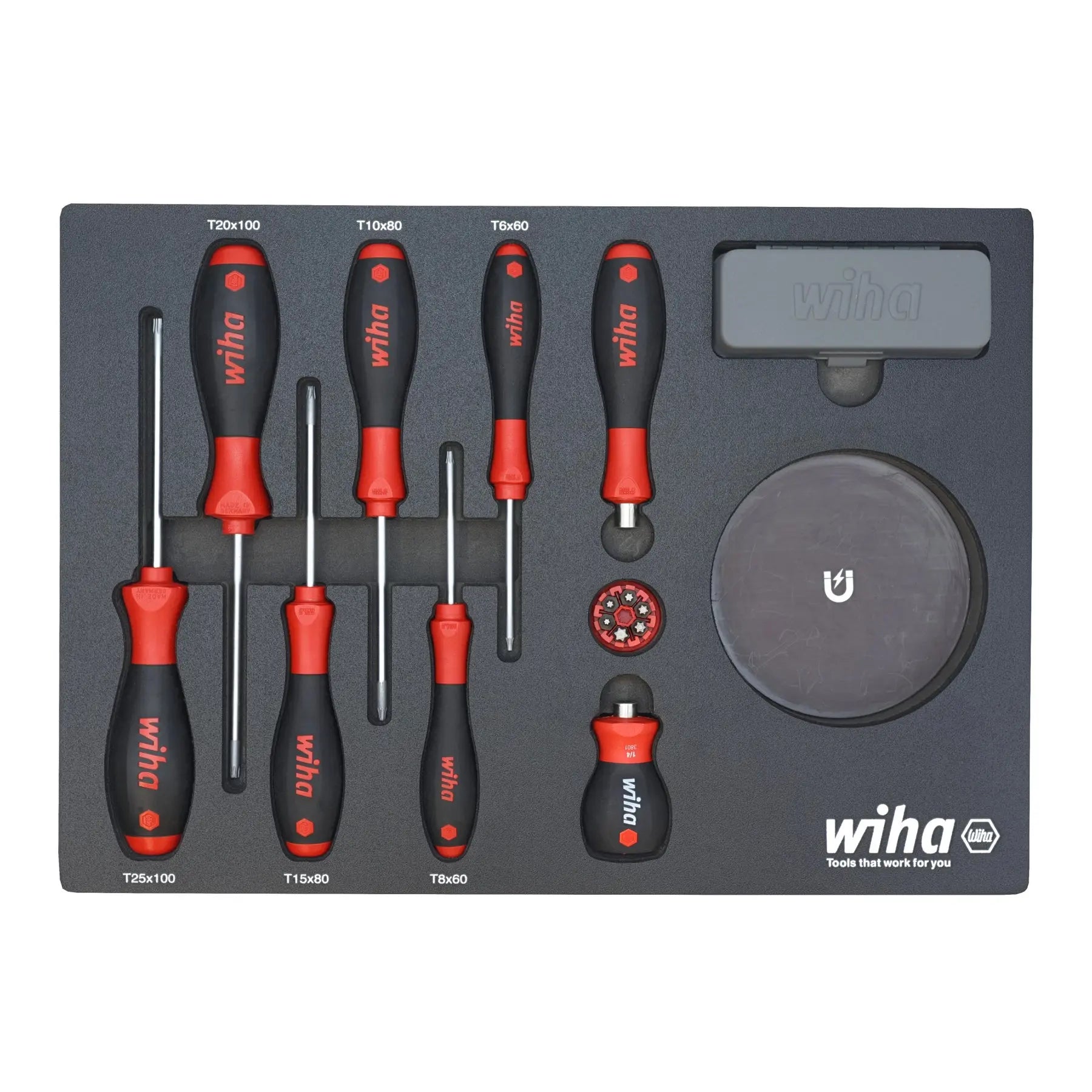 Wiha Set of 45 Knife Maintenance Magnetic Workstation with Tray - WI 91851 Wiha