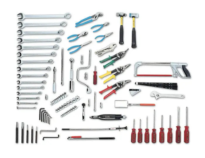 Wright Tool 97 Piece Fractional Aircraft Mechanics Starter Tool Set 1/4, 3/8, 1/2 in Drives - WT 186 Fractional Aircraft Mechanics Starter Tool Set Wright Tool