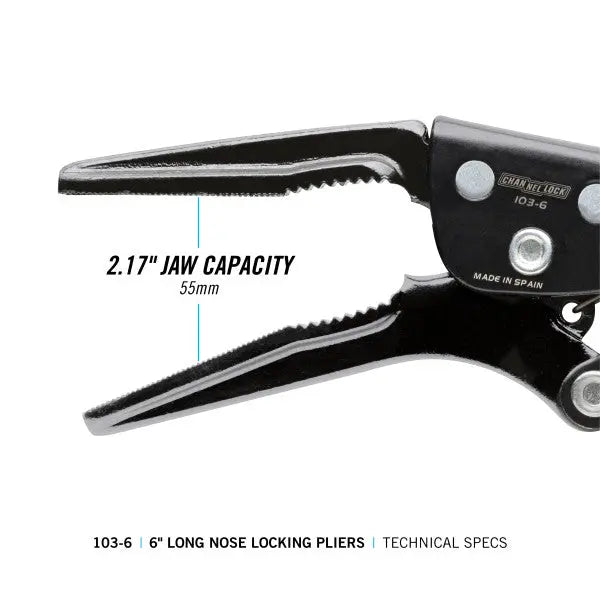 Channellock Combination Long Nose Locking Plier, 6.96 in - CL 103-6 Channellock