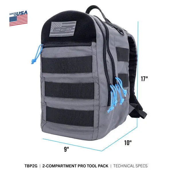 Channellock Pro Double-Compartment Tool Backpack with Modular AIMS System - CL TBP2G Tool Backpack Channellock