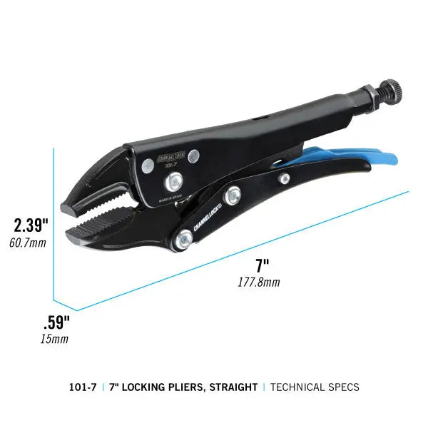 Channellock Straight Jaw Locking Plier, 7.56 in - CL 101-7 Channellock