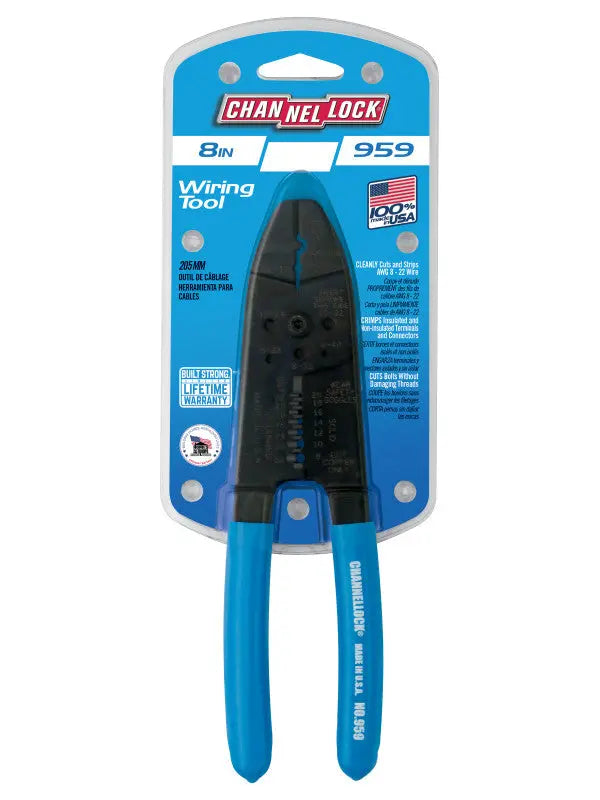 Channellock 8-22 AWG Crimper Wire Stripper, 8.25 in - CL 959 Wire Stripper Channellock