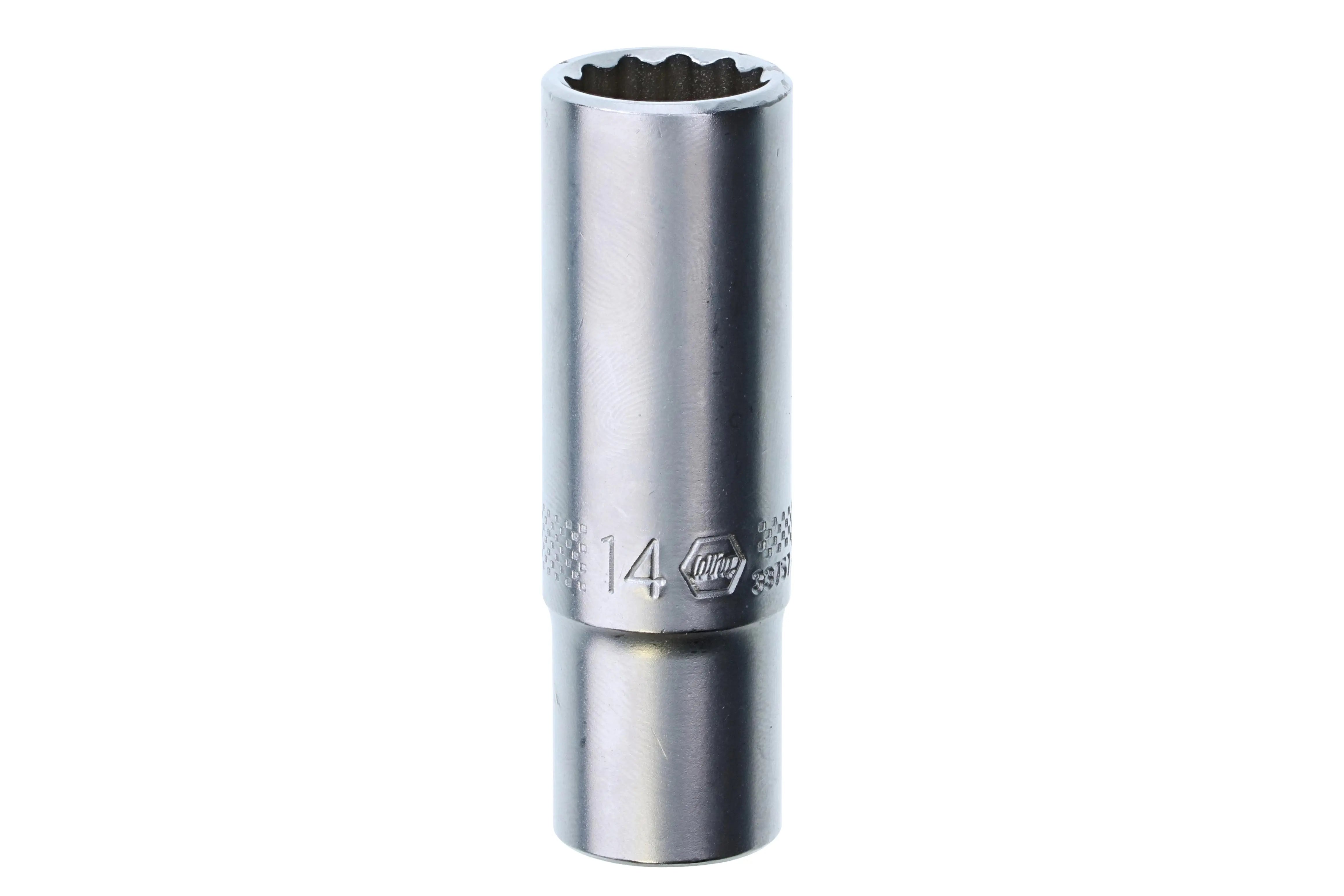 Wiha 33757, 3/8" Drive Deep Socket, 12 Point, 14.0mm Wiha
