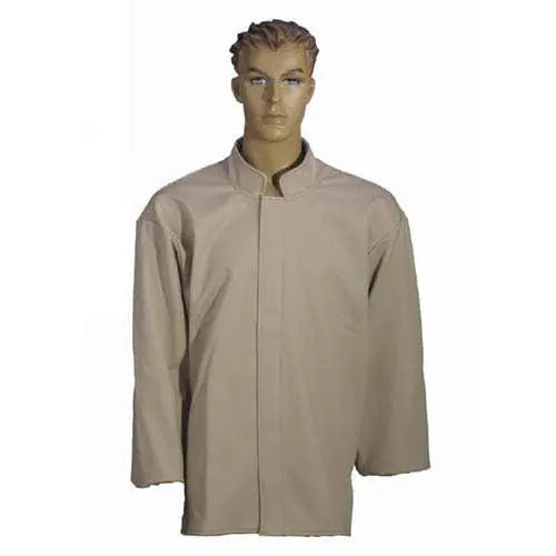 Cementex 32 in Arc Flash Rated Task Wear FR Treated Cotton Coat, 40 Calories, Khaki, Small - HRC4-CT-S Cementex