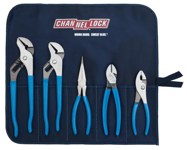 Channellock Set of 5 Professional Pliers with Tool Roll - CL TOOL ROLL-3 Plier Set Channellock