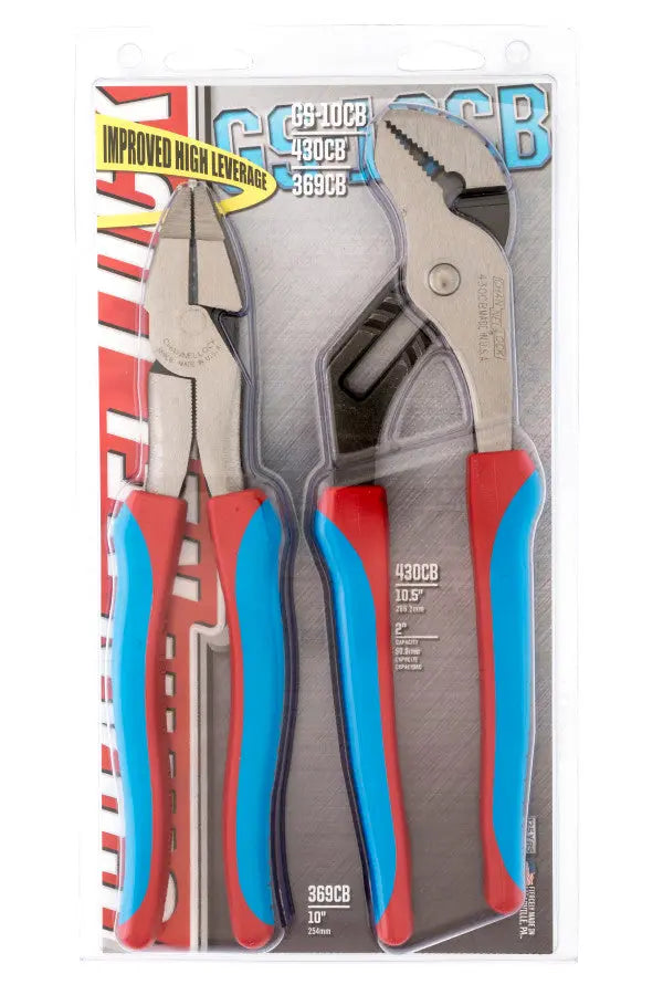 Channellock Set of 2 Code Blue Linemen's, Tongue and Groove Pliers - CL GS-10CB Plier Set Channellock