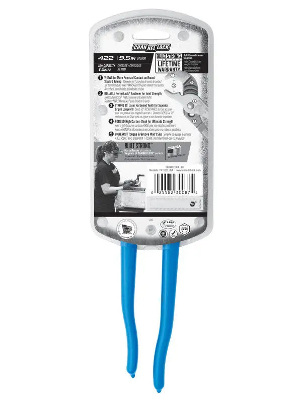 Channellock V-Jaw Tongue and Groove Plier, 9.5 in - CL 422 Channellock