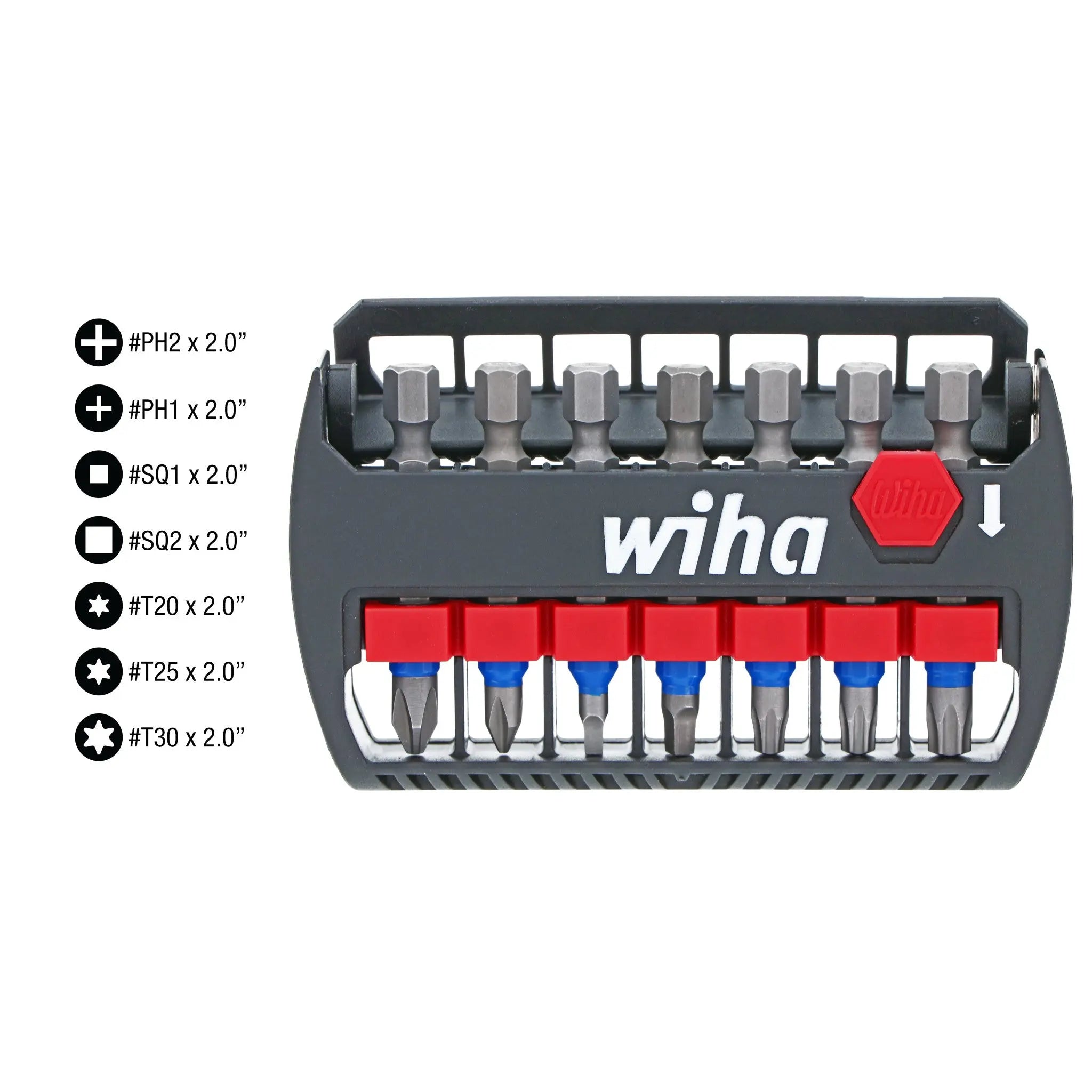 Wiha Set of 7 Terminator Blue Bit Buddy, 2 in - WI 70298 Wiha